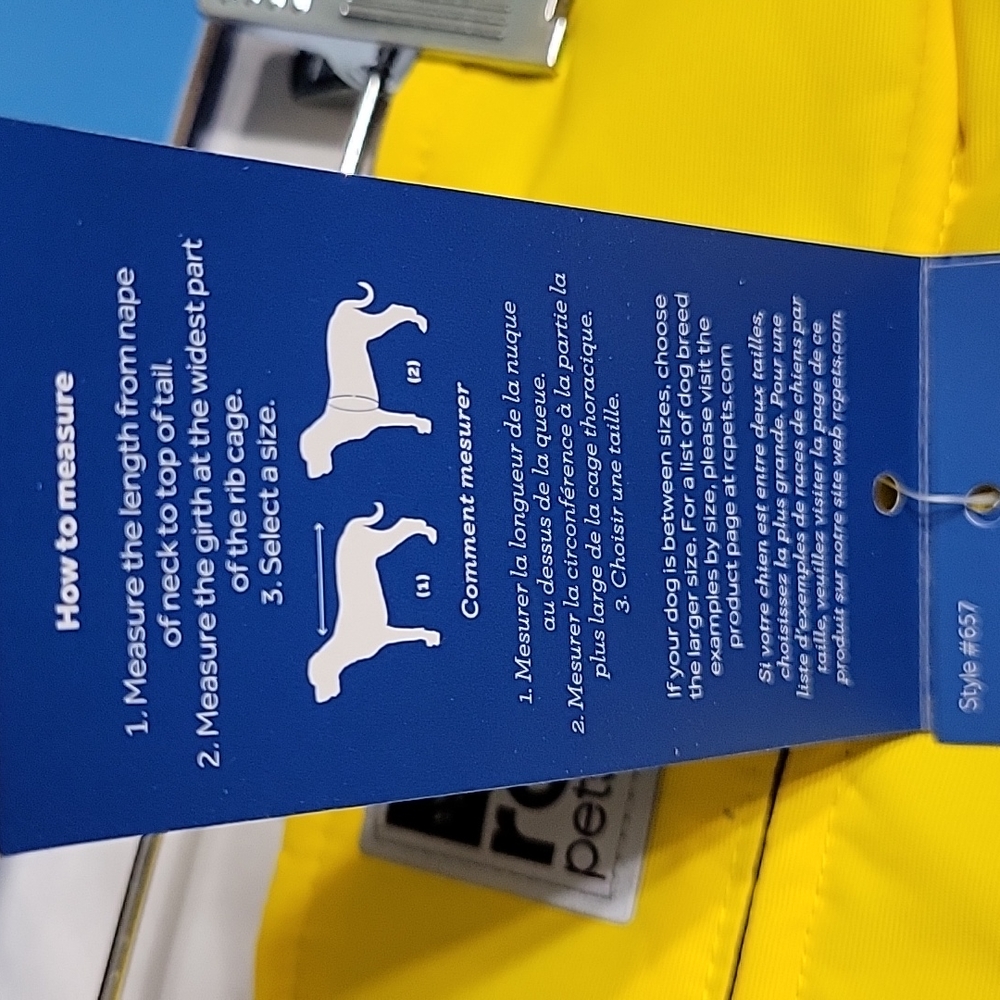 COPY - Rcpets Cascade dog coat yellow 20" - Picture 4 of 12